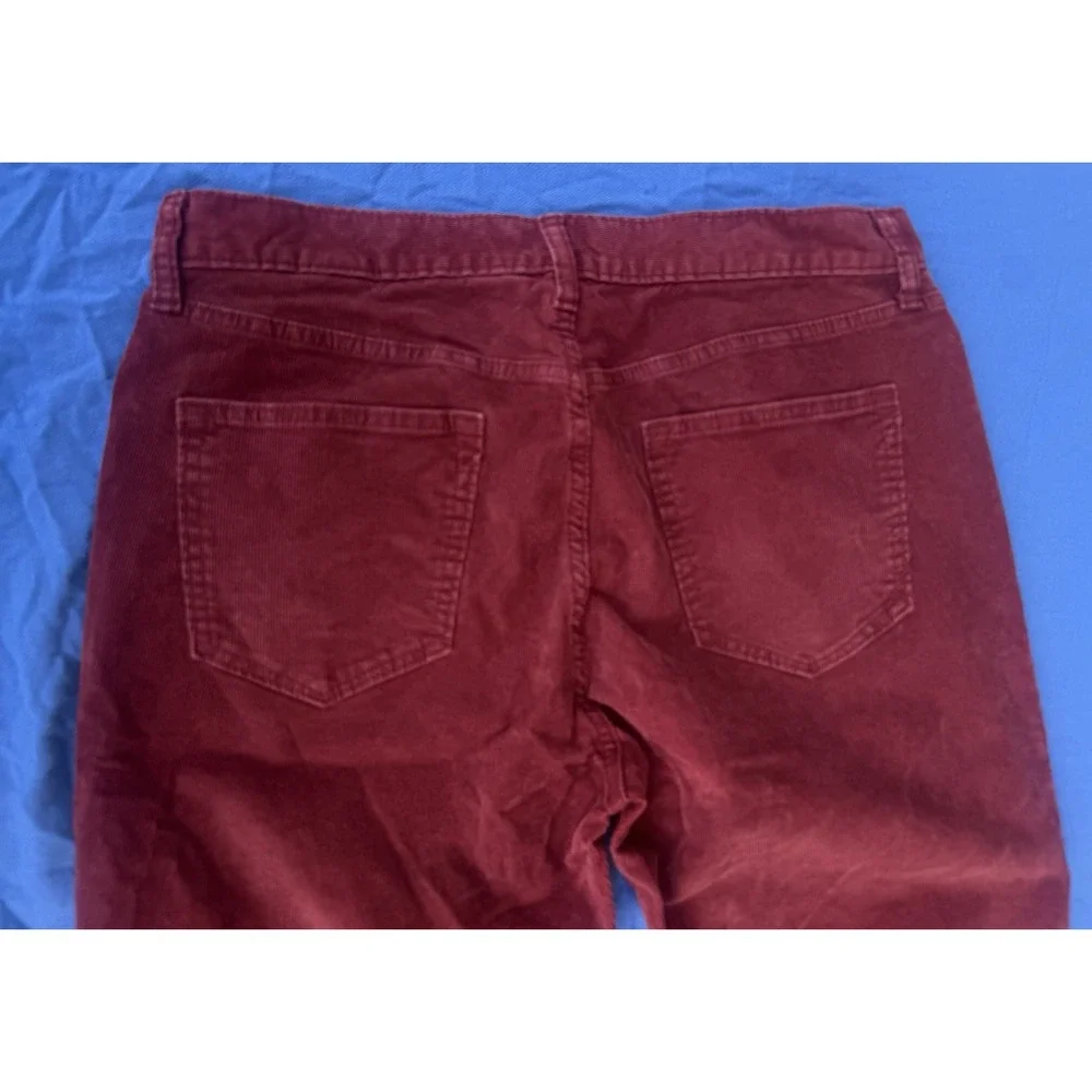 Banana Republic Slim Fit Corduroy Pants Men's 34x32 Burgundy Red 5 Pocket